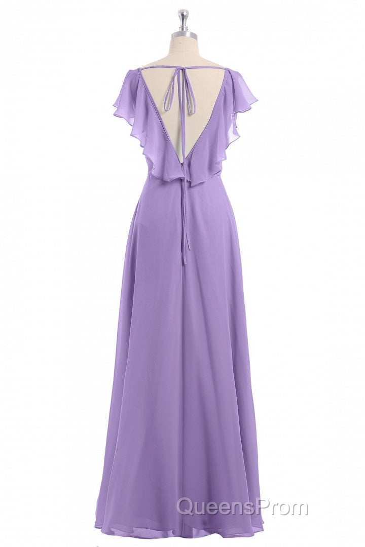 Lavender Sweetheart Ruffled A-Line Long Bridesmaid Dress Secondary image