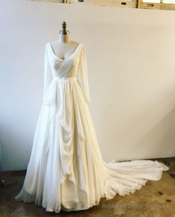 white prom dress long sleeve prom dress fashion prom dress sexy party dress custom made evening dress Main image