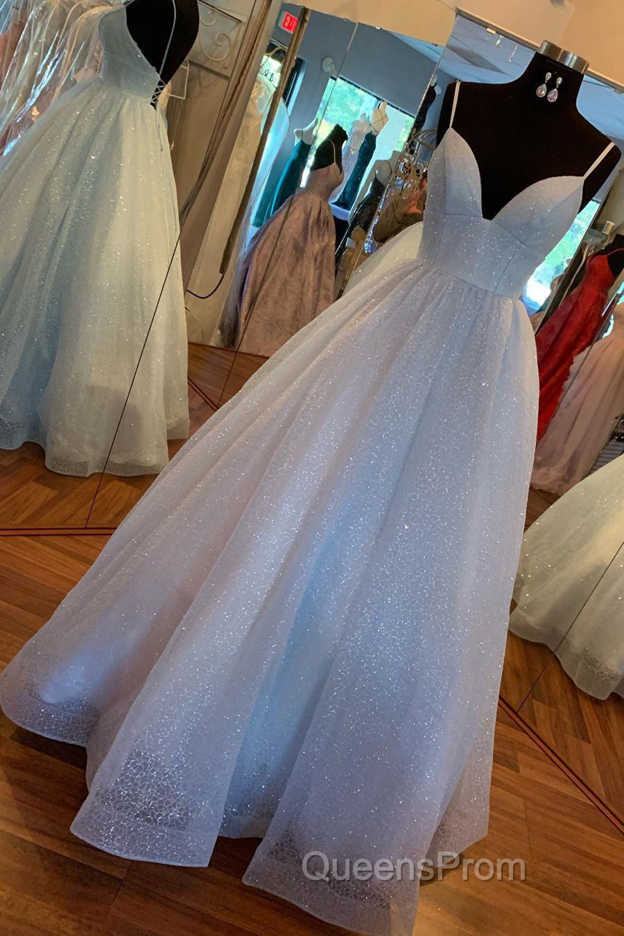 Elegant Straps Lace-Up Back Blush Long Evening Prom Dress Secondary image