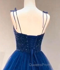 Straps Red Long Evening Prom Dress with Beaded Bodice