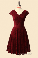 A-Line Cap Sleeve Navy Blue Bridesmaid Dress with Belt