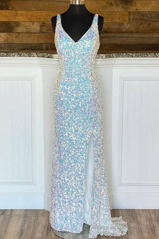 Sparkle Mermaid Sequined Formal Dress with Slit Main image
