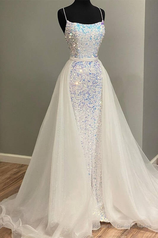 Sparkle Sequined Long Formal Dress with Detached Train Main image