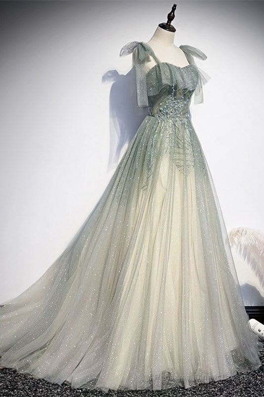 Princess Dusty Green Beaded Formal Dress Secondary image