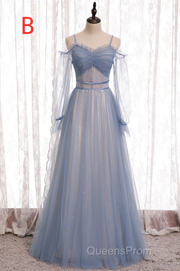 Elegant A-Line Dusty Blue Bridesmaid Dress Secondary image