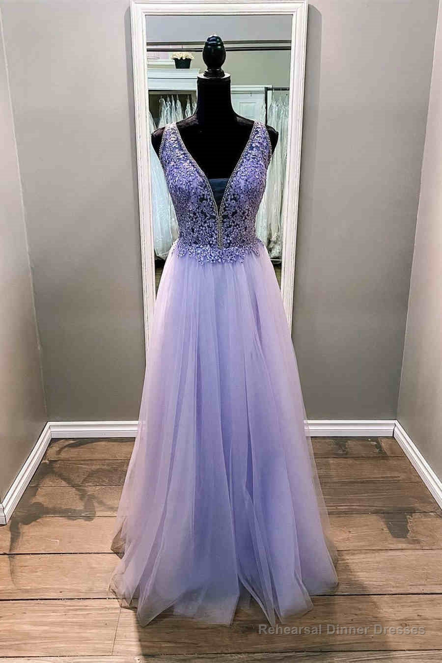 Elegant Beaded Lavender Formal Dress Main image