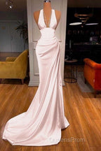 Halter V-Neck Mermaid Evening Prom Dress Elegant