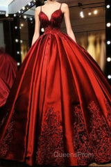 Gorgeous Spaghetti Straps Sweetheart With Lace Appliques Ball Gown Evening Prom Dress