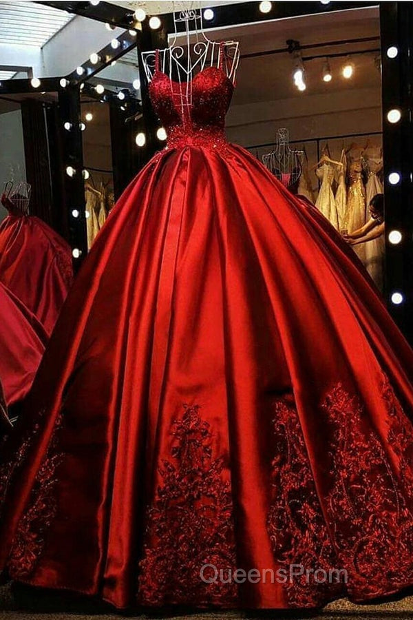 Gorgeous Spaghetti Straps Sweetheart With Lace Appliques Ball Gown Evening Prom Dress Secondary image