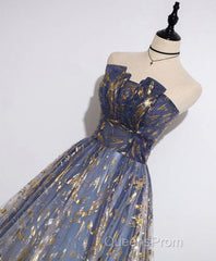 Unique Tulle Lace Long Evening Prom Dress, Tulle Lace Formal Dress, 2