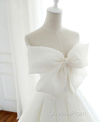White Sweetheart Long Evening Prom Dress, White Formal Dress