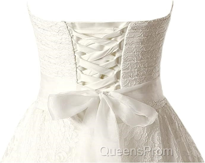 A-line Sweetheart Floor Length Lace Wedding Dress