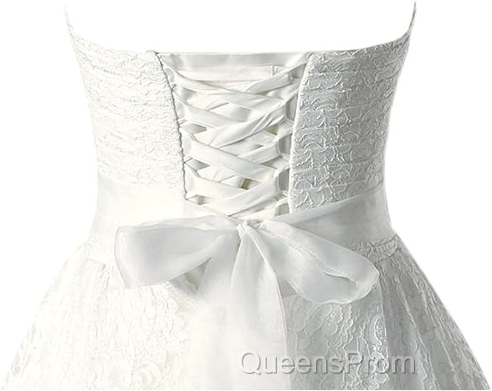 A-line Sweetheart Floor Length Lace Wedding Dress