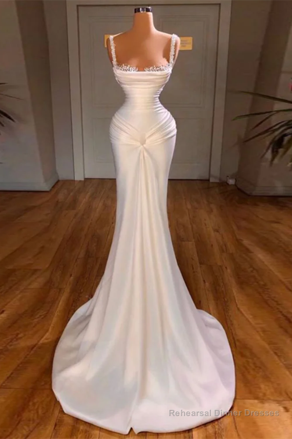 Straps Mermaid Prom Dress Sleeveless With Beads Main image