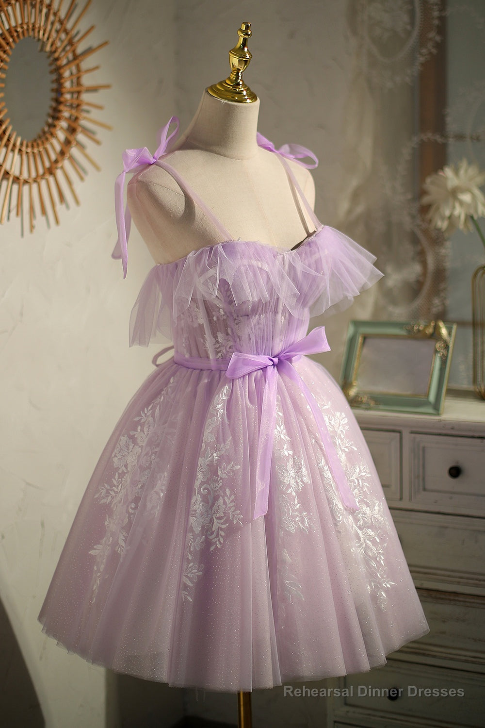 Cute Purple Sleeveless Lace Up Princess Short Homecoming Dresses Secondary image