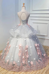 Gorgeous Ball Gown Sleeveless Appliques Long Evening Prom Dress Quinceanera Dress