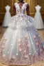 Gorgeous Ball Gown Sleeveless Appliques Long Evening Prom Dress Quinceanera Dress