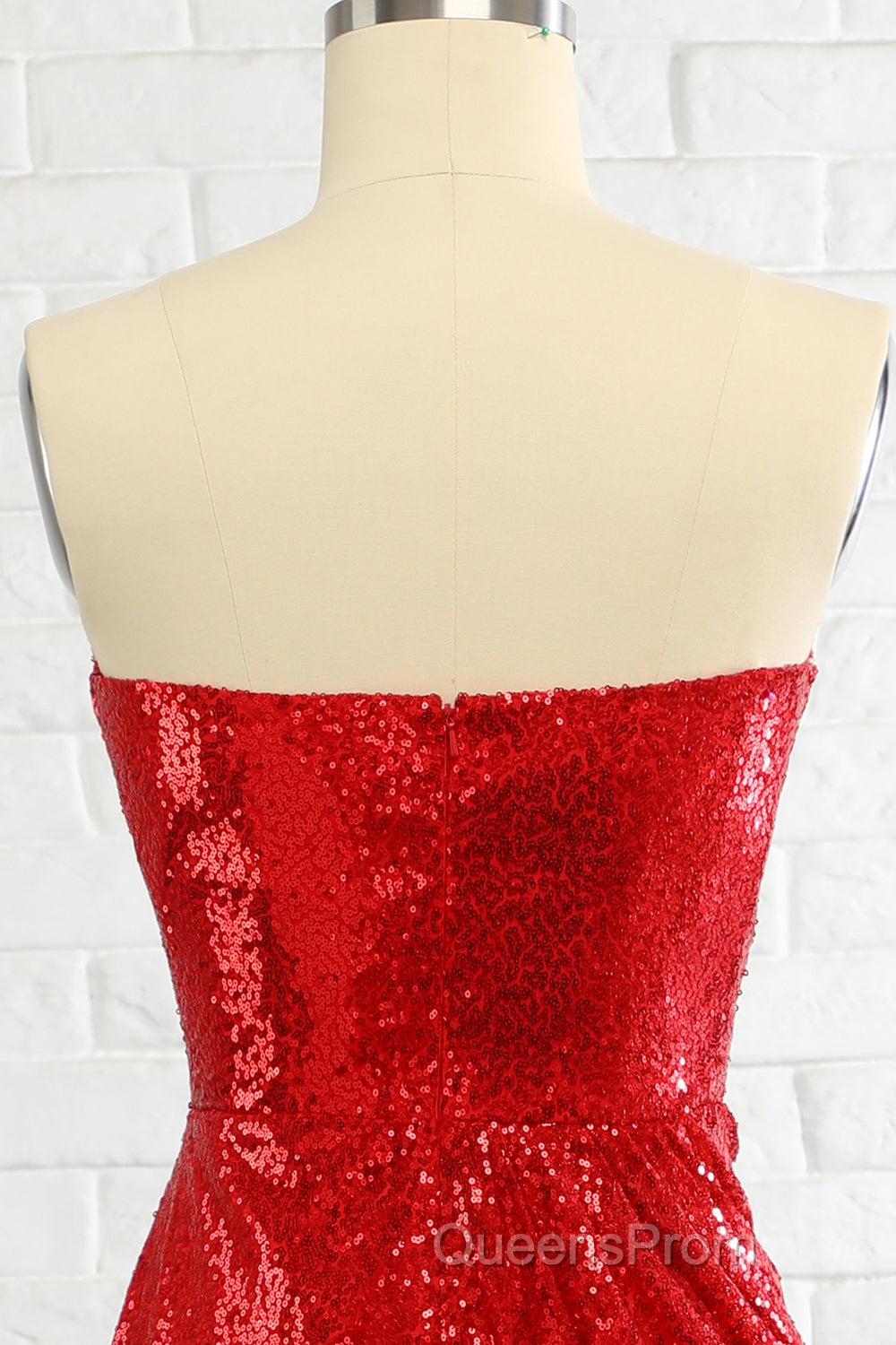 Sheath Sweetheart Red Sequins Evening Prom Dress with Sequins