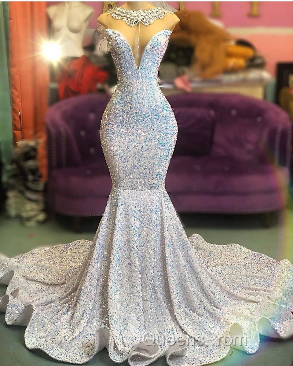 Glamorous Sequins Mermaid Long Evening Evening Prom Dress Online Secondary image
