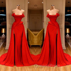 Sexy Red Off-the-Shoulder Long Evening Prom Dress With Split Online