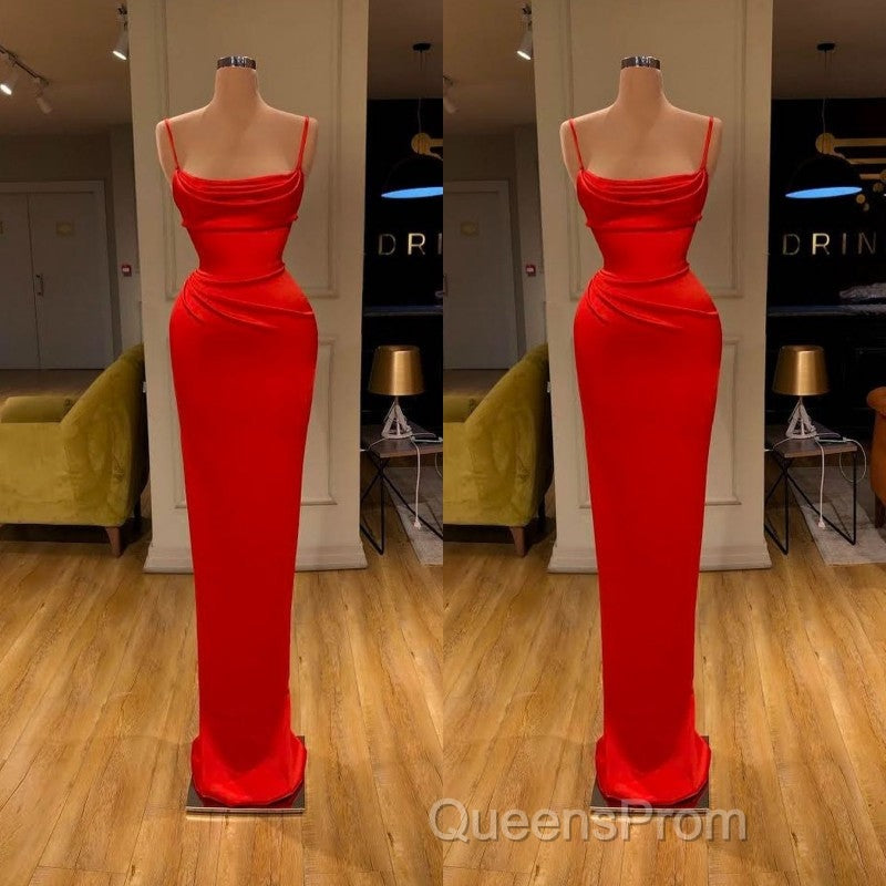 Spaghetti starp Front-ruffle Orange Sheath Evening Prom Dress Secondary image