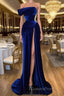 Off-the-Shoulder Mermaid Long Evening Prom Dress With Split