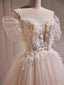 Charming Ivory A-Line Ball Gown Tulle Long Wedding Dresses
