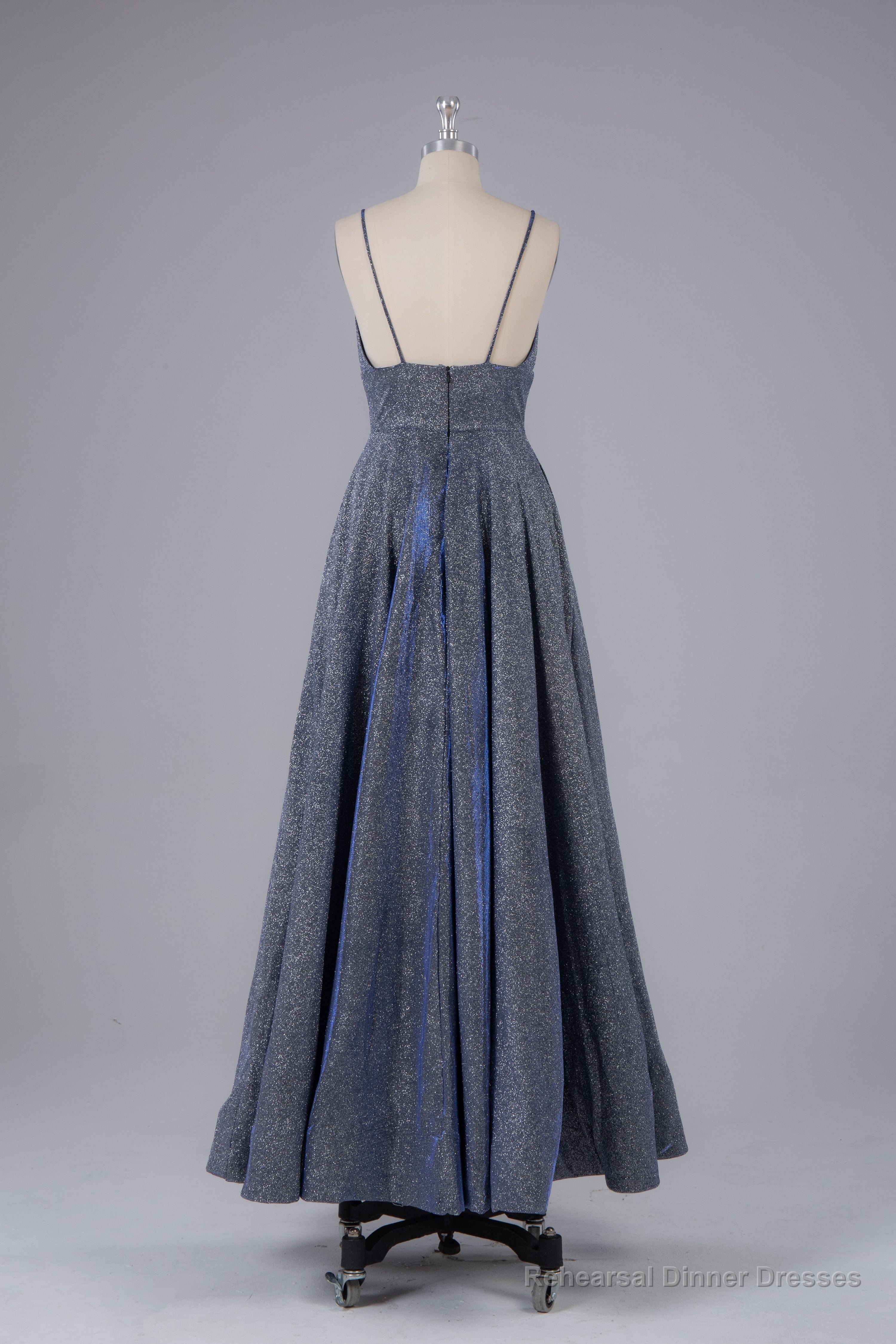 Charming A-line V Neck Backless Floor Length Prom Dress Main image