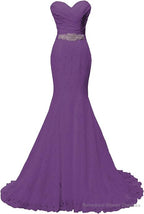 Chic Mermaid Sweetheart Long Lace Prom Dresses