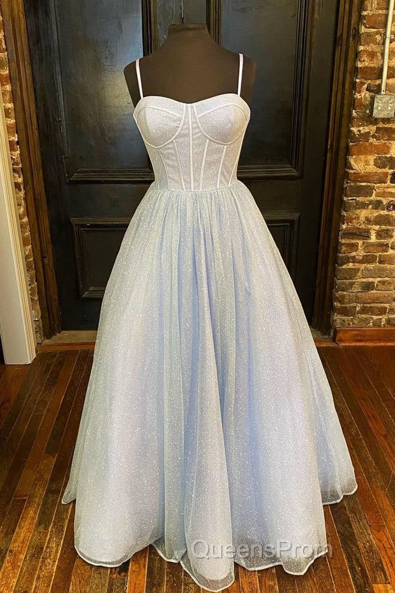 Princess Light Blue A-line Straps Long Evening Prom Gown Secondary image