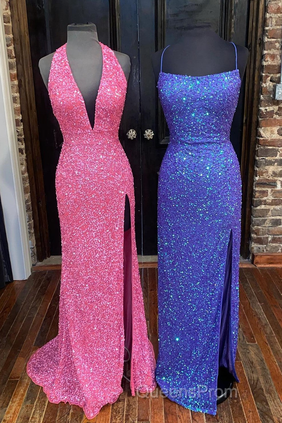 Simply Red Sequin Mermaid Long Evening Prom Dress with Slit Secondary image