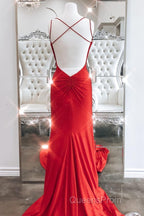 Mermaid Black Long Evening Prom Dress with Cross Back