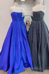 Strapless Red A-line Stunning Long Evening Prom Gown