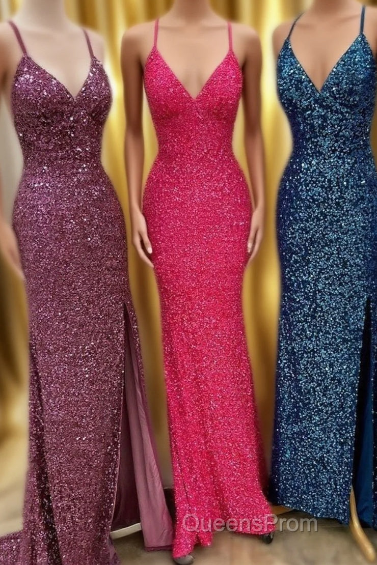 Sparkle Mermaid Sequin Long Evening Prom Dress with Slit Main image