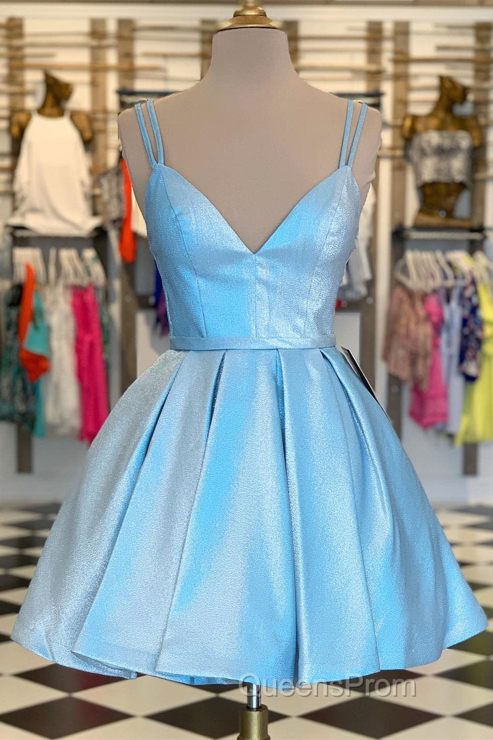 Chic Spaghetti Straps A Line Short Homecoming Dress Secondary image