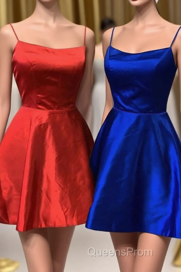 A- Line Spaghetti Straps Short Homecoming Dress Main image