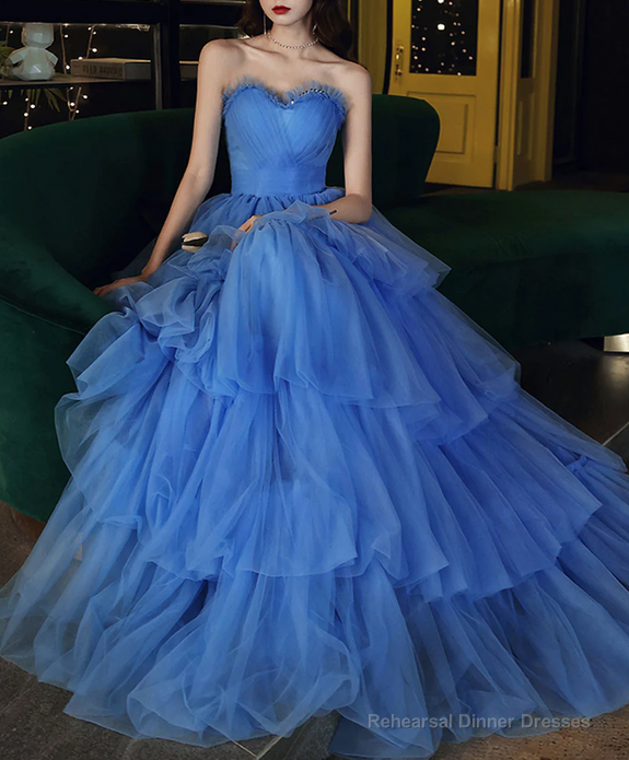 Blue Sweetheart Strapless Formal Graduation Dress Sweet 16 Dress Main image
