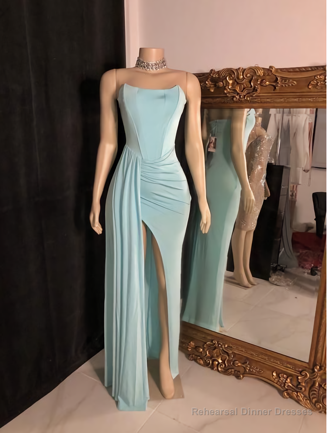 Strapless Simple Mermaid Long Prom Dress Main image