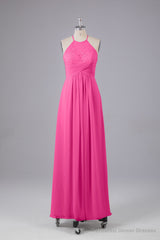Elegant Halter Keyhole Chiffon Bridesmaid Dresses