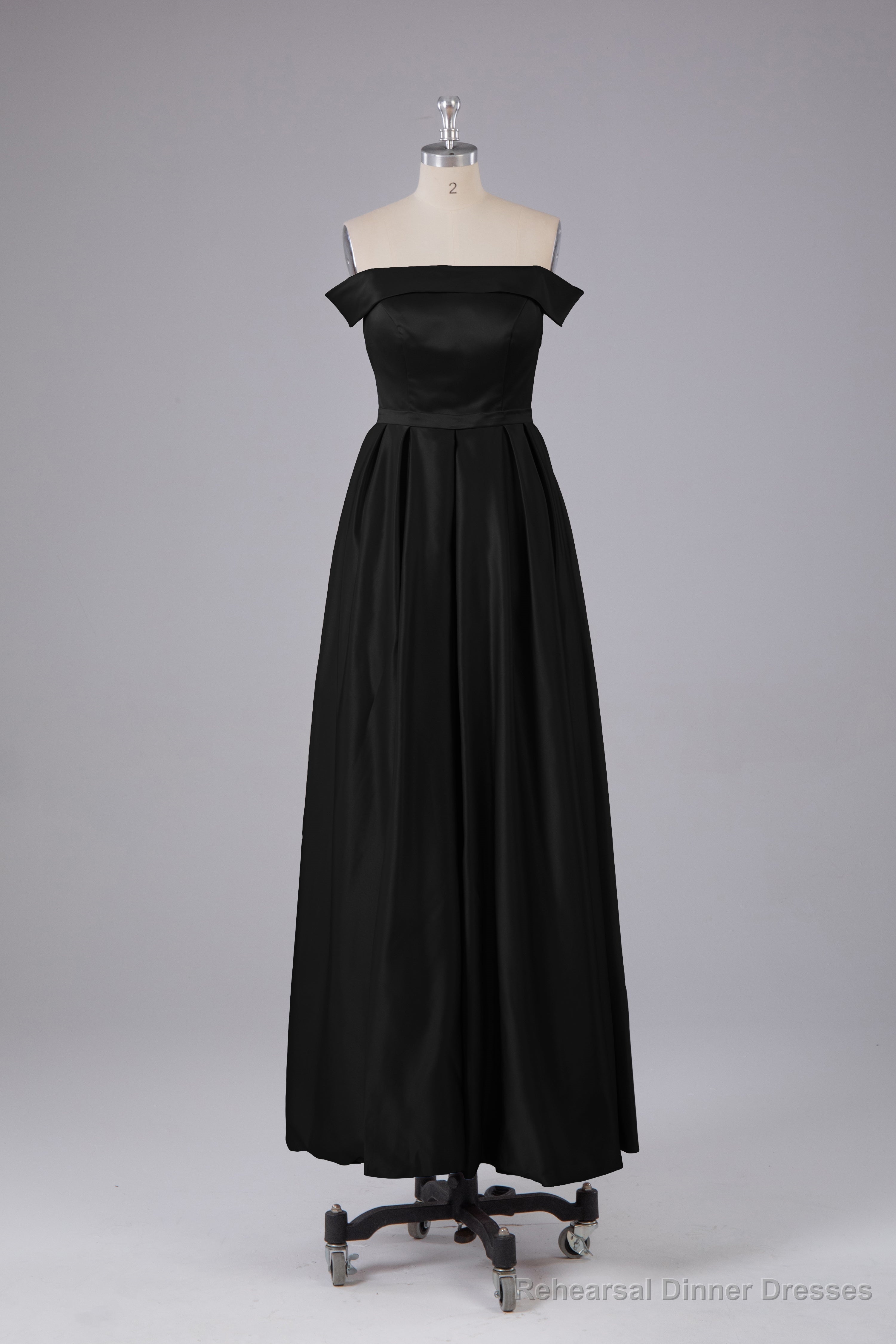 Elegant Off the Shoulder Satin Bridesmaid Dresses Main image
