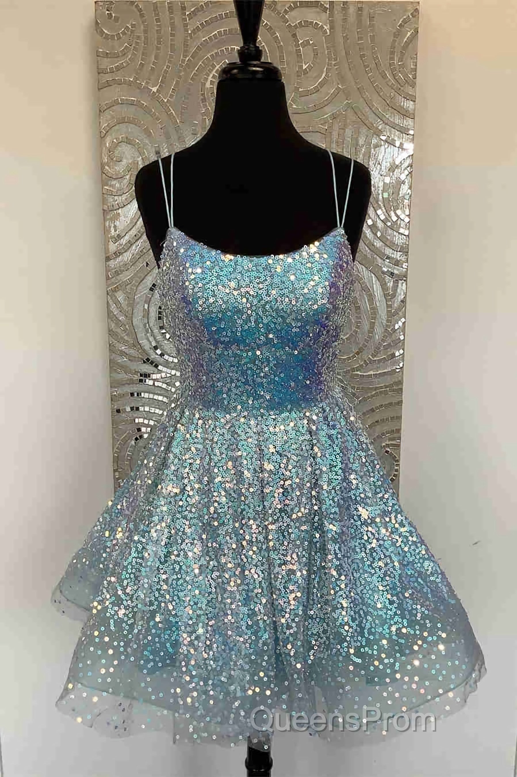 Cute Hot Pink Sequins A-Line Homecoming Dress Hoco Night Dress