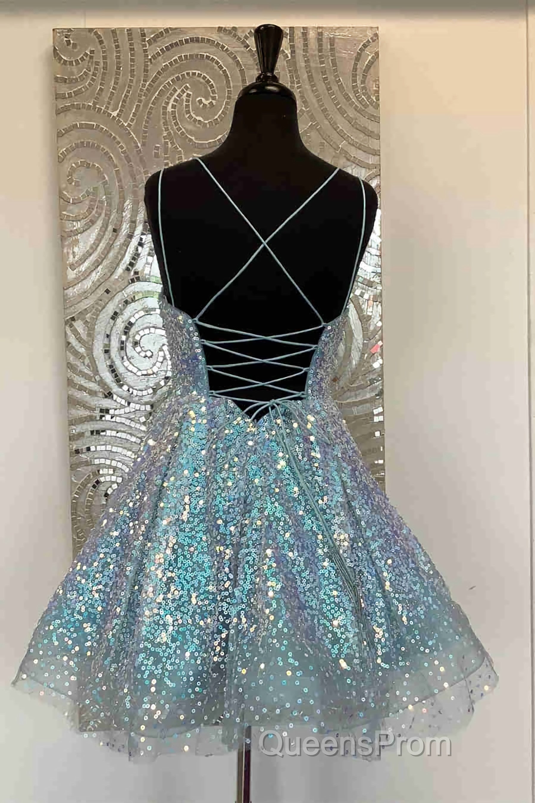 Cute Hot Pink Sequins A-Line Homecoming Dress Hoco Night Dress