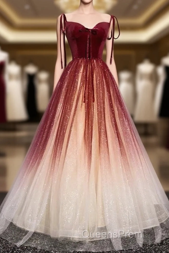 Fairytale Red Gradient Evening Prom Dress Main image