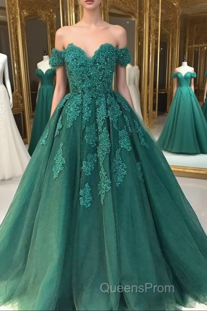 Off Shoulder Lace A Line Long Custom Evening Evening Prom Dress Main image