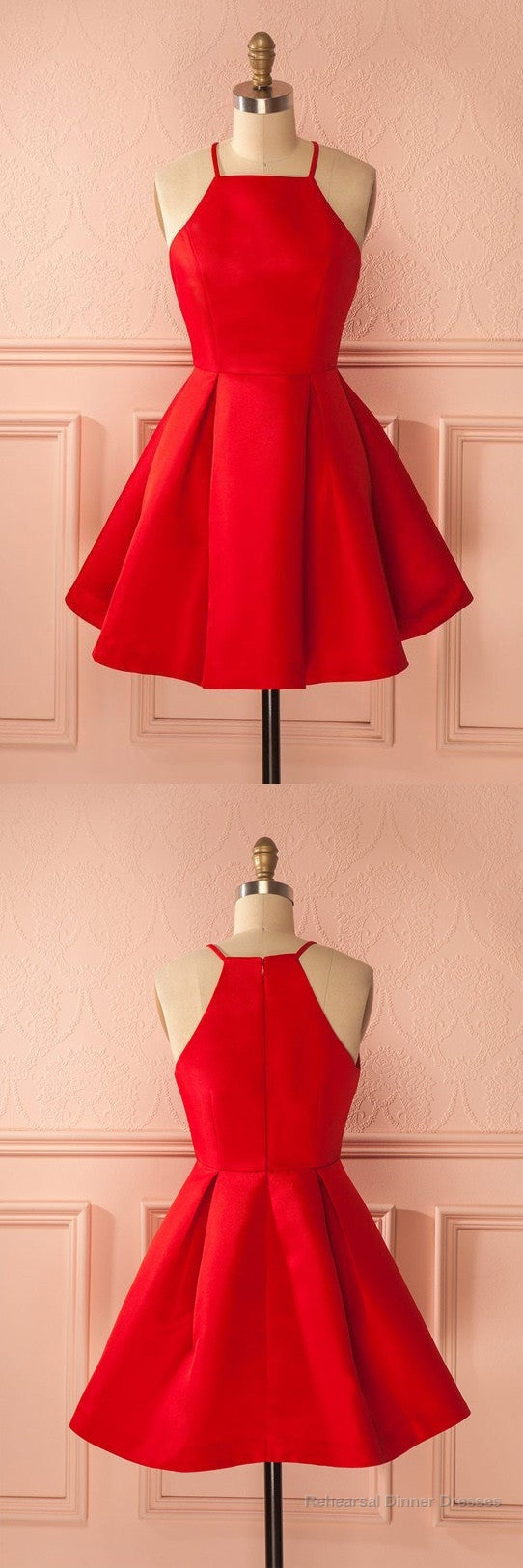 Short Straps Red Prom Dresses, Cheap Homecoming Dress, For Girls Main image