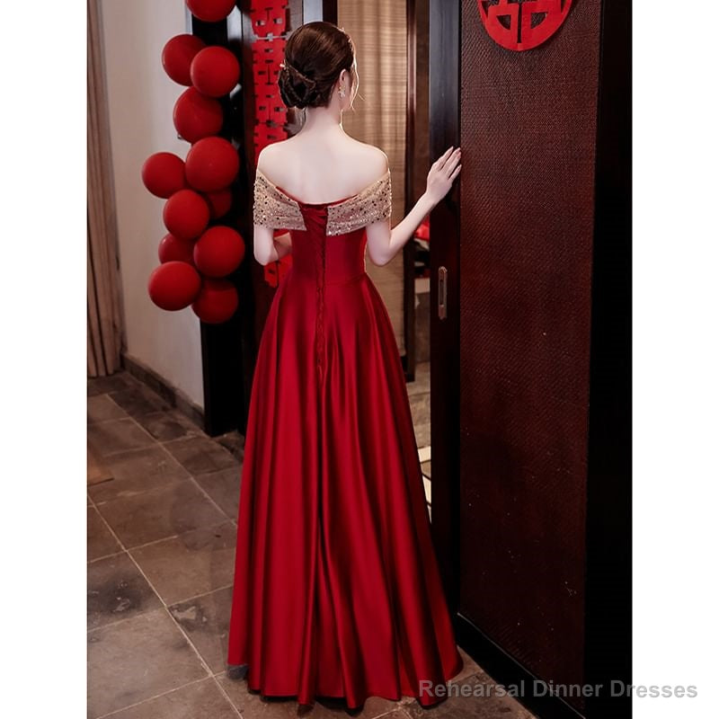 Off Shoulder Sequin A-Line Evening Gown Secondary image