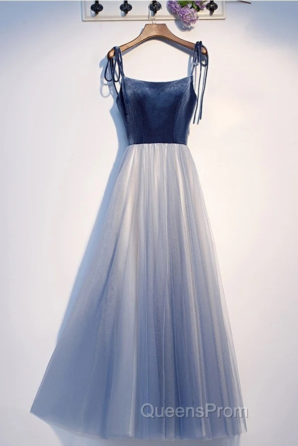 Spaghetti Straps Lace Up Floor Length Modest Evening Dress Party Evening Prom Dress