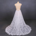 Charming Spaghetti Straps Long A-line Wedding Dress Beach Wedding Dress