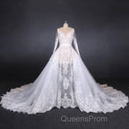 Elegant Long Sleeves Lace Wedding Dress Beautiful Bridal Dress