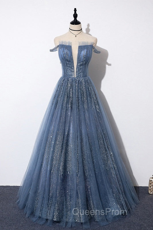 Lovely Tight A-line Lace Up Blue Evening Prom Dress For Girls Party Dress Secondary image